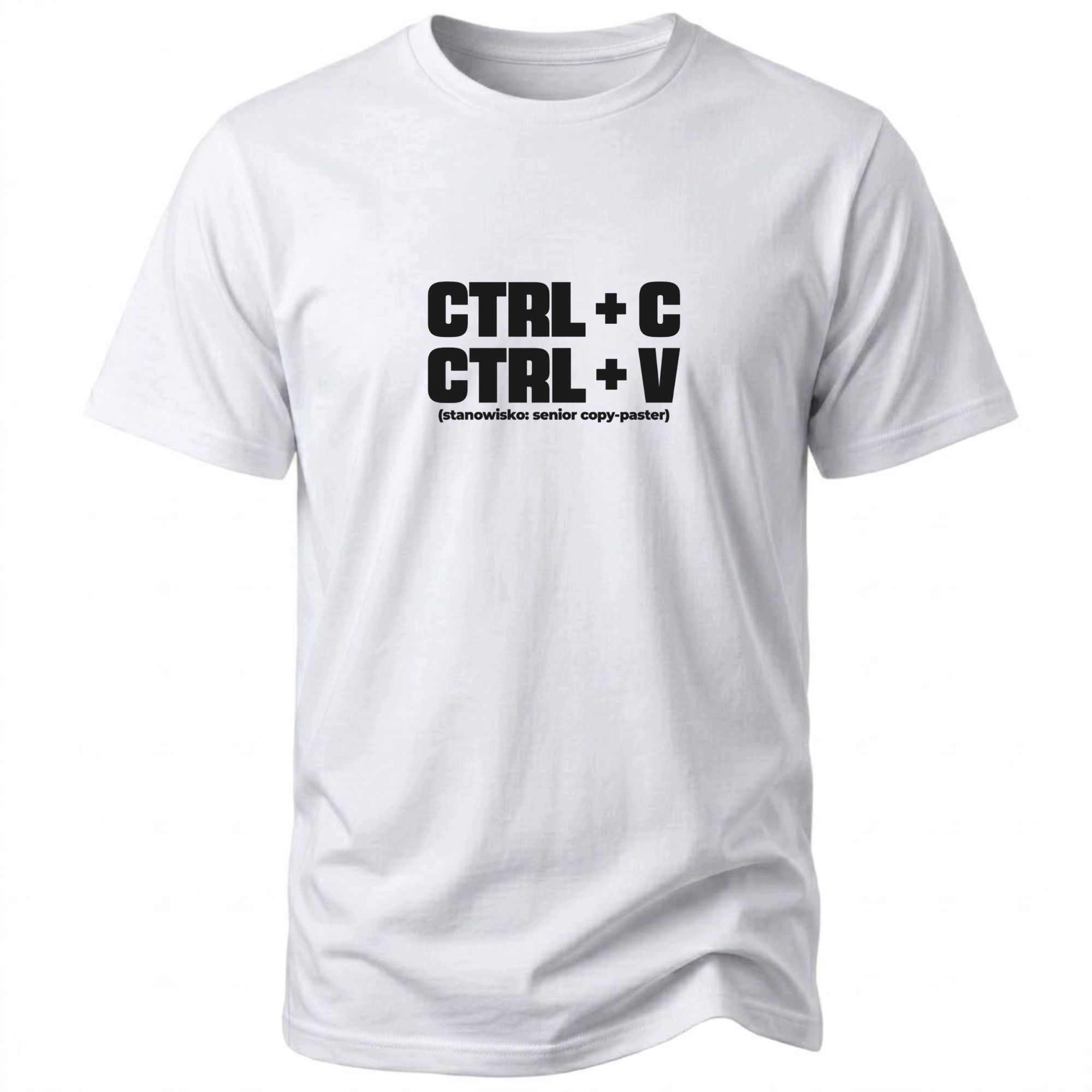 Śmieszna koszulka dla programisty t-shirt ctrl+c ctrl+v senior copy paster