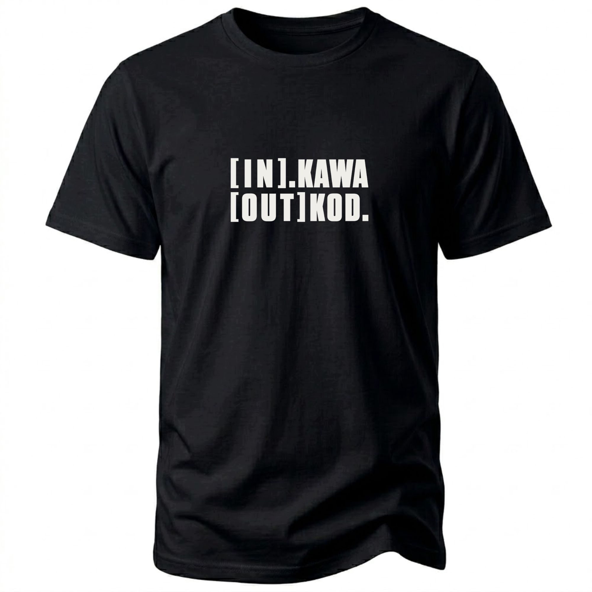 Koszulka męska dla programisty t-shirt in kawa out kod prezent informatyk