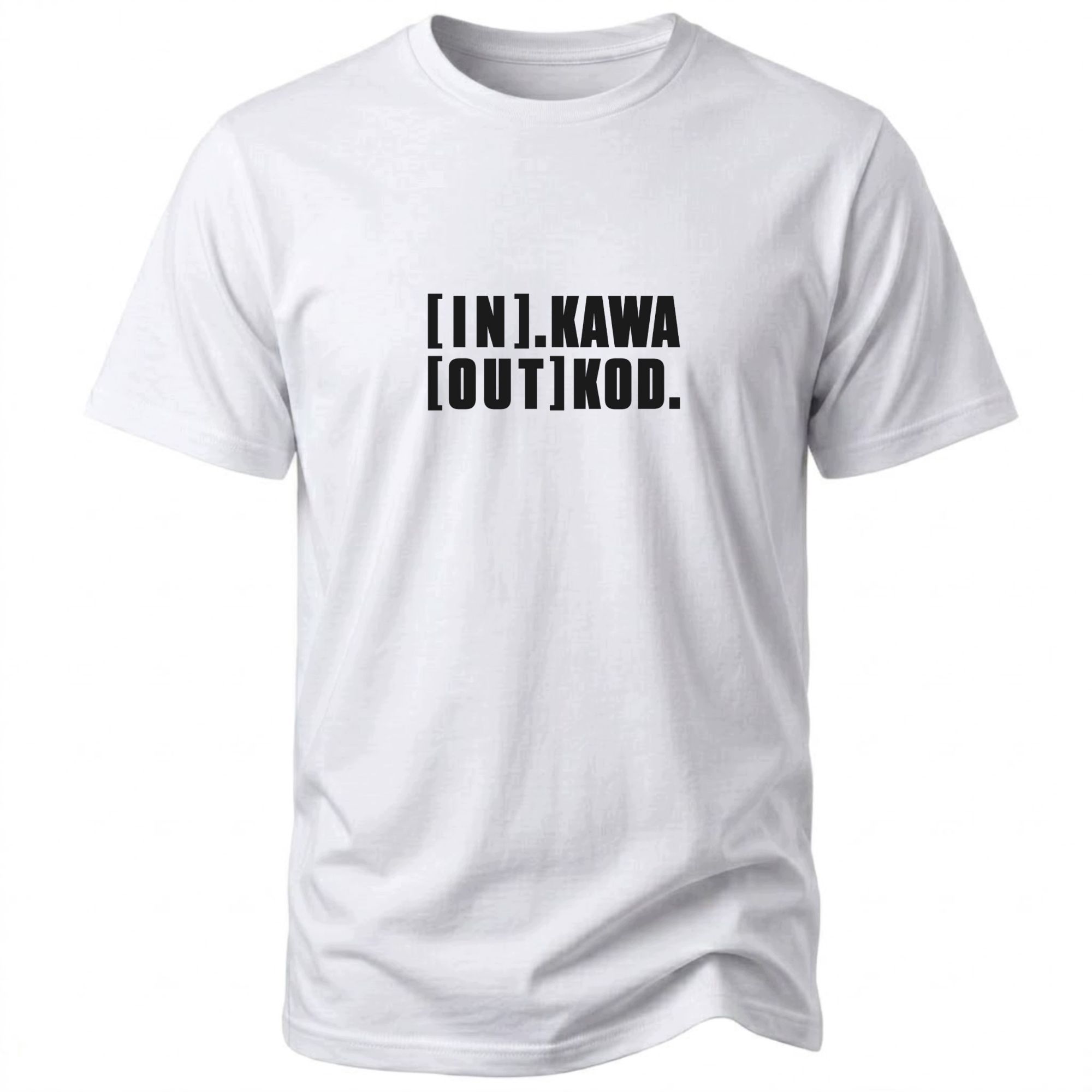 Koszulka męska dla programisty t-shirt in kawa out kod prezent informatyk